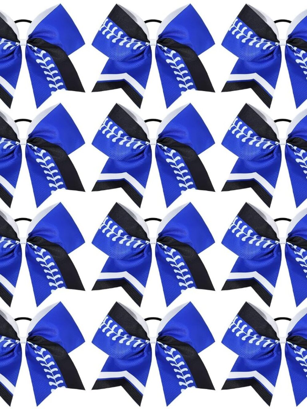12 PCS Softball Cheer Bows 8" Softball Thread Large Cheer Hair Bows Ponytail Hol